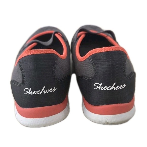 SKECHERS Flex Asana Slip On Mary Jane Flat Loafer Gray Coral, 7.5 - Picture 4 of 8